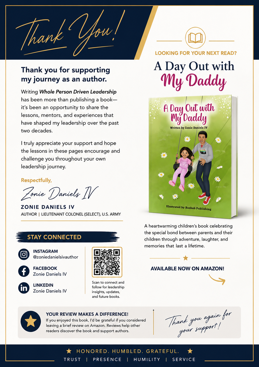 A Day Out with My Daddy by Zonie Daniels IV, featuring a father and daughter on a swing